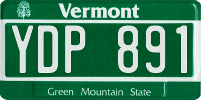 VT license plate YDP891