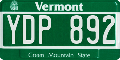 VT license plate YDP892