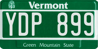 VT license plate YDP899