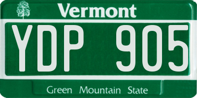 VT license plate YDP905