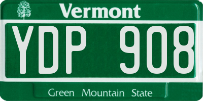 VT license plate YDP908