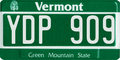 VT license plate YDP909