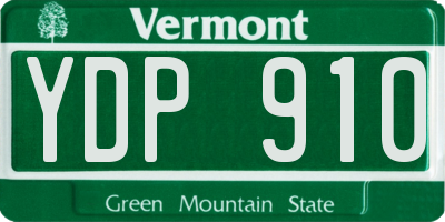 VT license plate YDP910