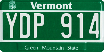 VT license plate YDP914
