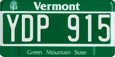 VT license plate YDP915