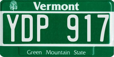 VT license plate YDP917