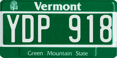 VT license plate YDP918