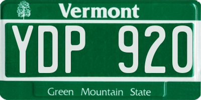 VT license plate YDP920