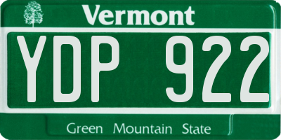 VT license plate YDP922