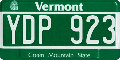 VT license plate YDP923