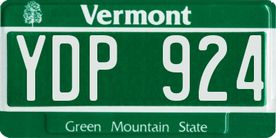 VT license plate YDP924
