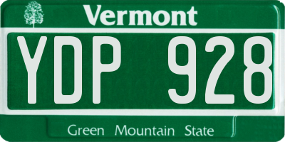 VT license plate YDP928
