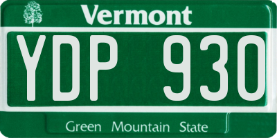 VT license plate YDP930