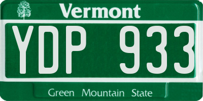VT license plate YDP933