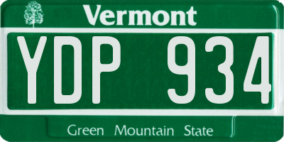 VT license plate YDP934