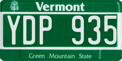 VT license plate YDP935
