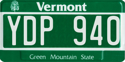 VT license plate YDP940