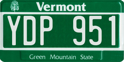 VT license plate YDP951
