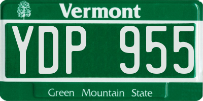 VT license plate YDP955