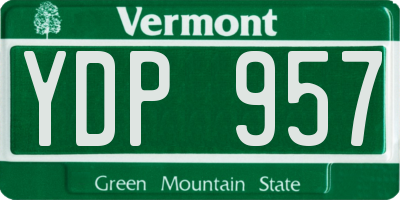 VT license plate YDP957