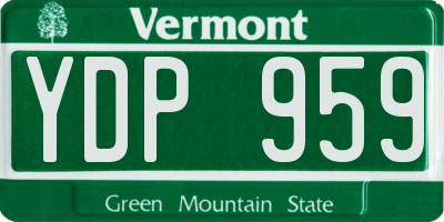 VT license plate YDP959
