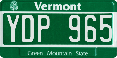 VT license plate YDP965