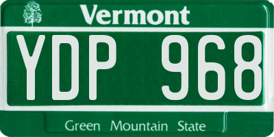 VT license plate YDP968