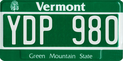 VT license plate YDP980