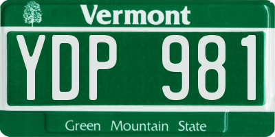 VT license plate YDP981