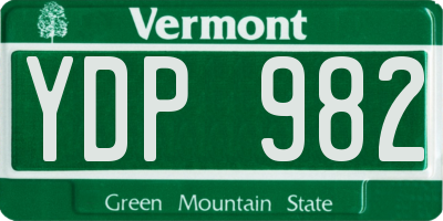 VT license plate YDP982