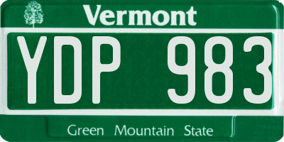 VT license plate YDP983