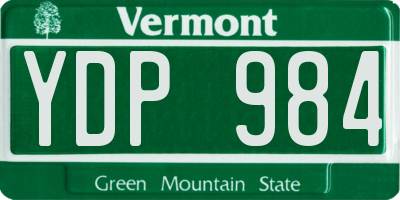 VT license plate YDP984