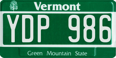VT license plate YDP986