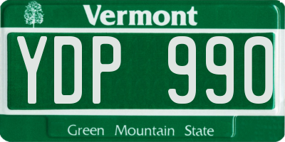 VT license plate YDP990