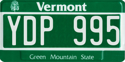 VT license plate YDP995