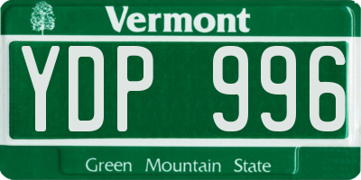 VT license plate YDP996