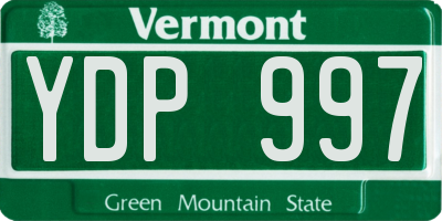 VT license plate YDP997