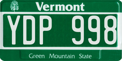VT license plate YDP998