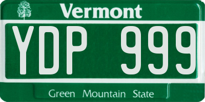 VT license plate YDP999