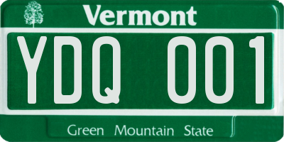 VT license plate YDQ001