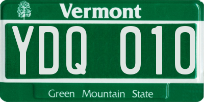 VT license plate YDQ010