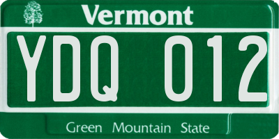 VT license plate YDQ012
