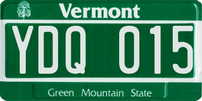 VT license plate YDQ015