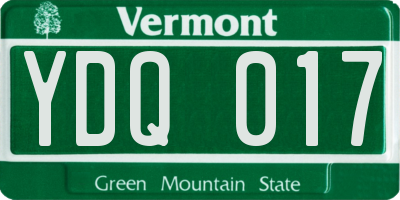 VT license plate YDQ017