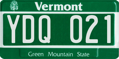 VT license plate YDQ021