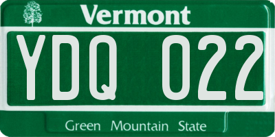 VT license plate YDQ022