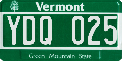 VT license plate YDQ025