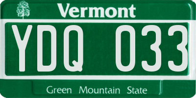 VT license plate YDQ033