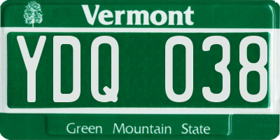 VT license plate YDQ038