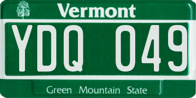 VT license plate YDQ049